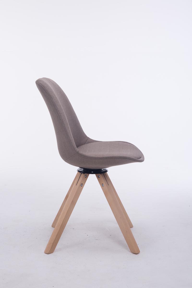 Chaise de salle à manger Troyes Pivotante en Tissu Piètement Carré