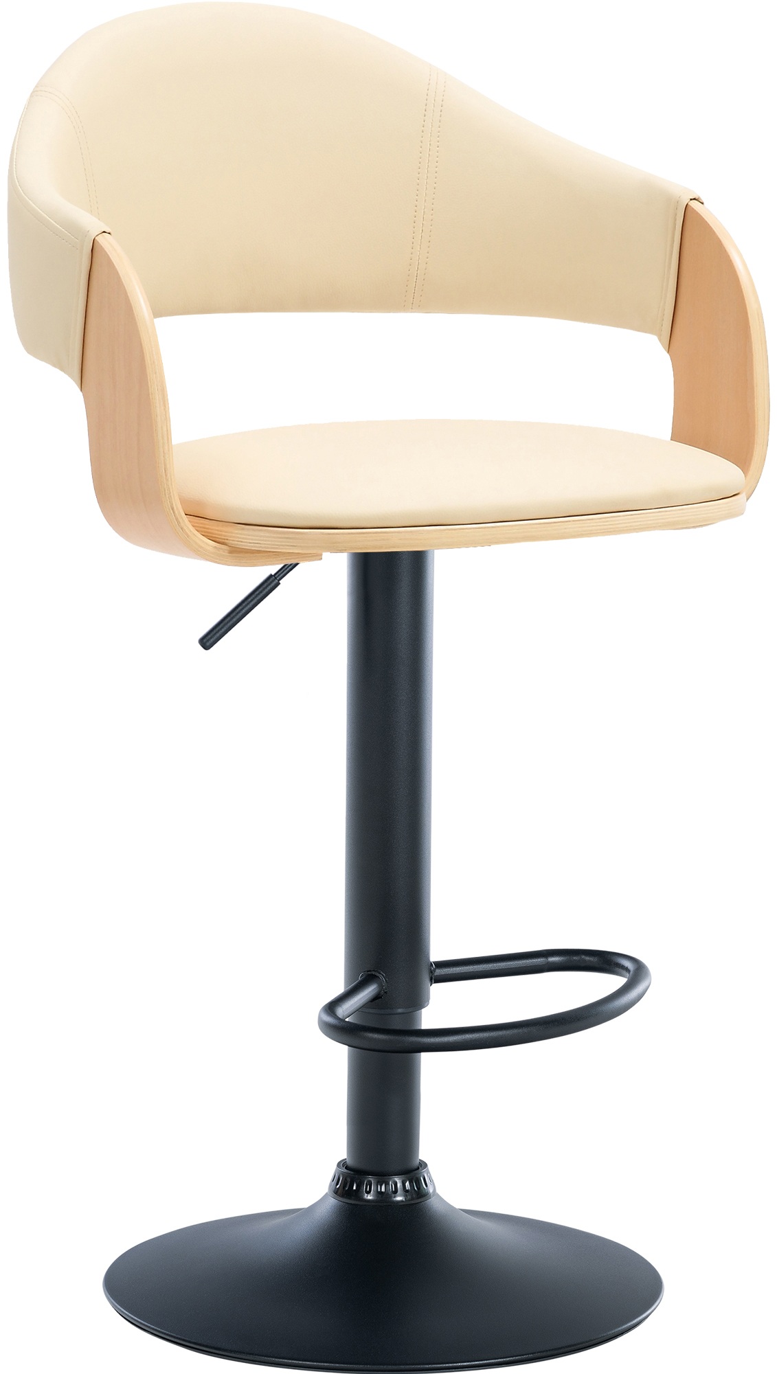 Tabouret de bar Nilse avec Coque en bois assise en similicuir