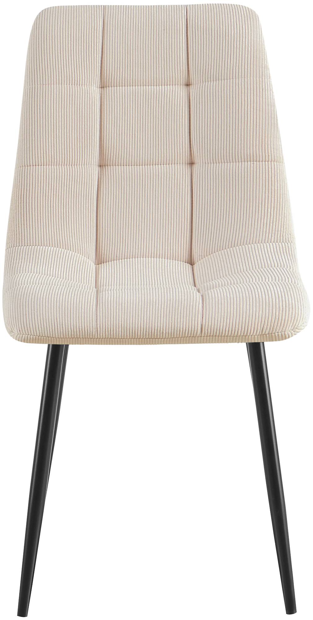 Lot de 2 chaises de salle a manger Antibes en velours cotele