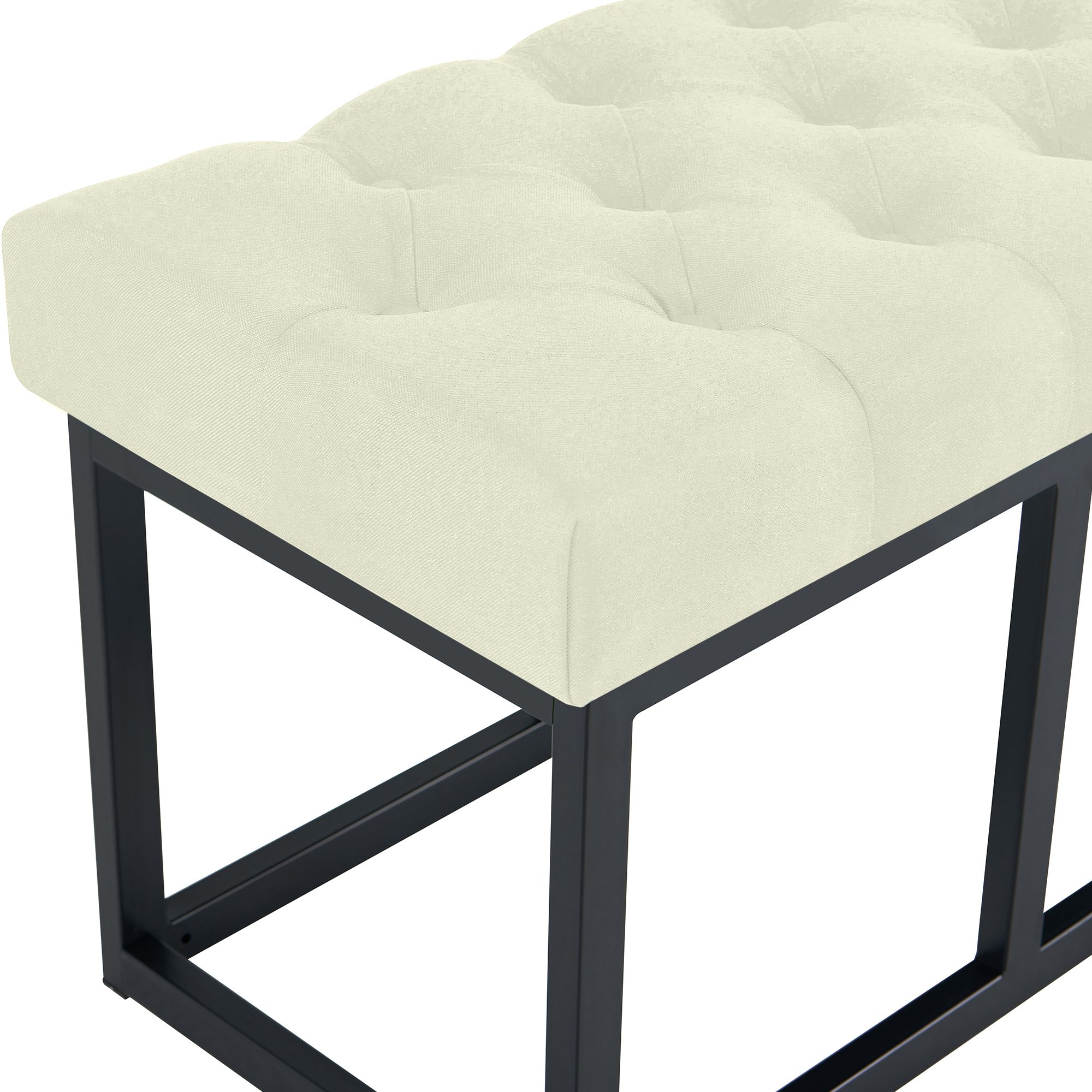 Banc Amun en tissu avec structure noire