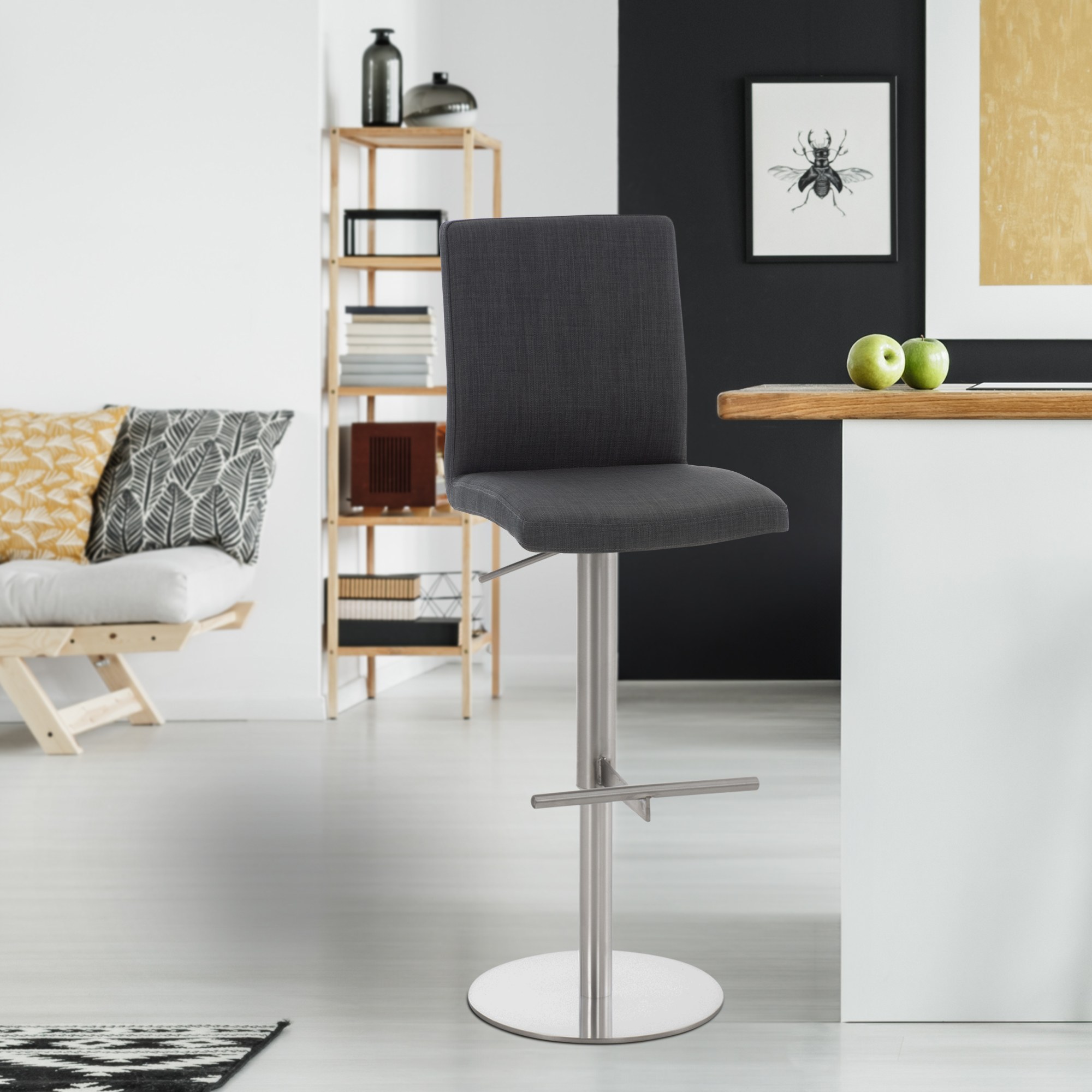 Lot de 2 tabourets de bar Cadiz en tissu