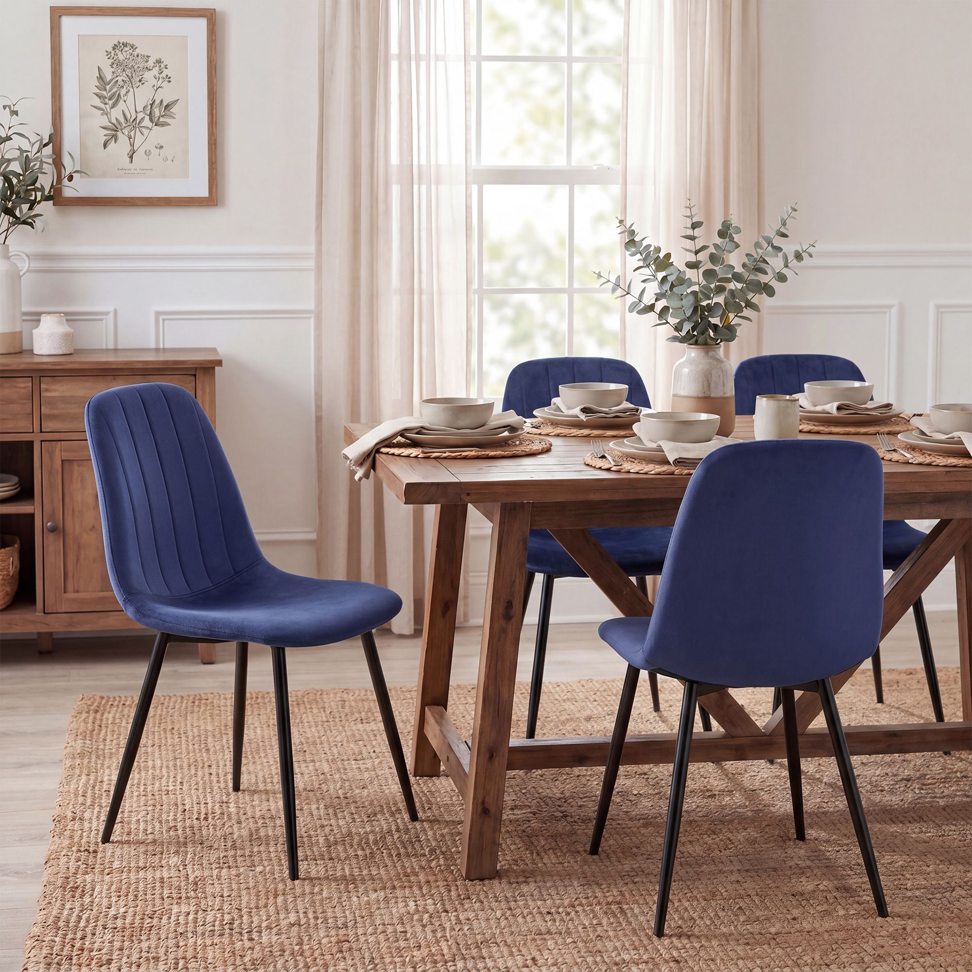 Chaise de salle a manger Baxter en velours