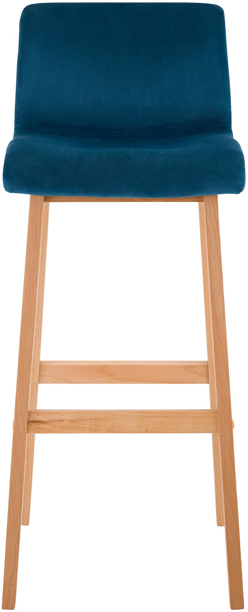 Tabouret de bar Hover velours piètement 4 pieds Natura