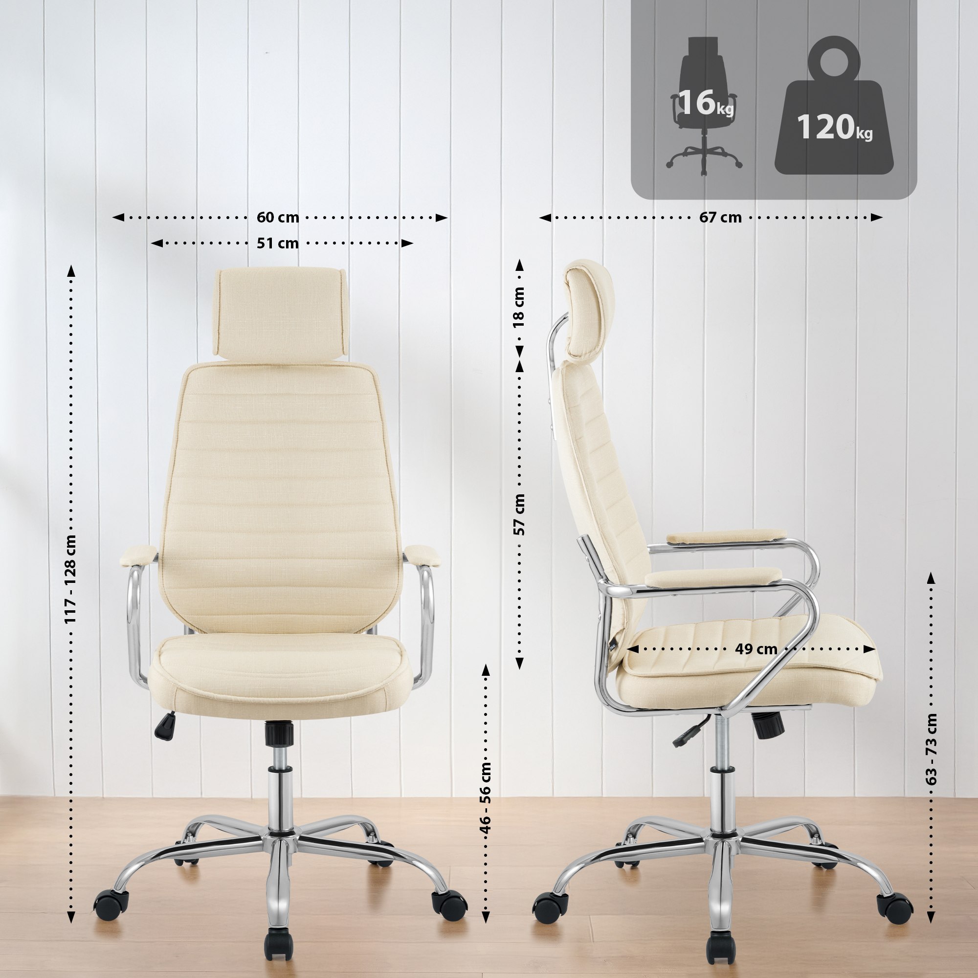 Chaise de bureau Rako Tissu