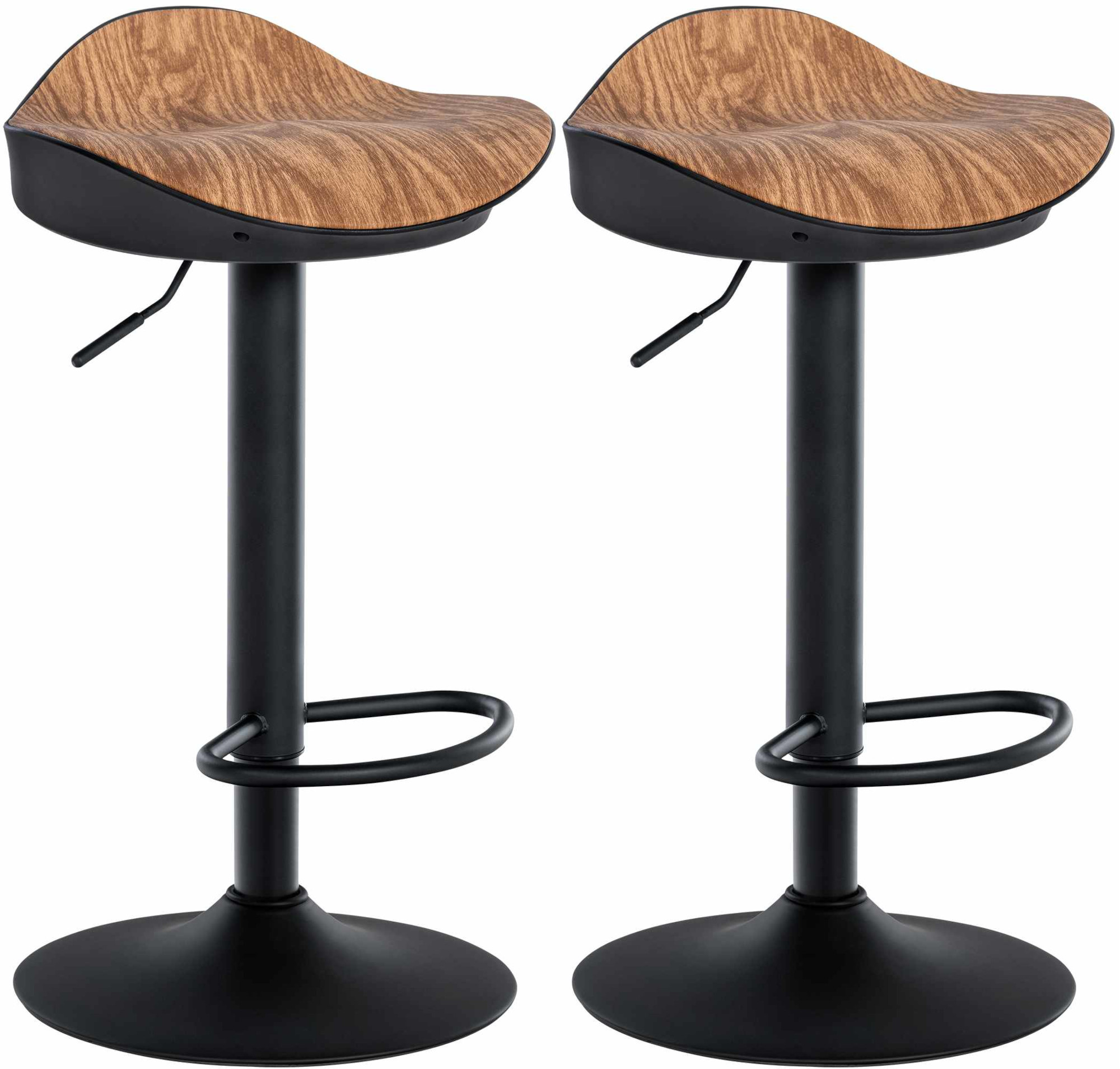 Lot de 2 Tabourets de bar Alisson en similicuir avec pied trompette