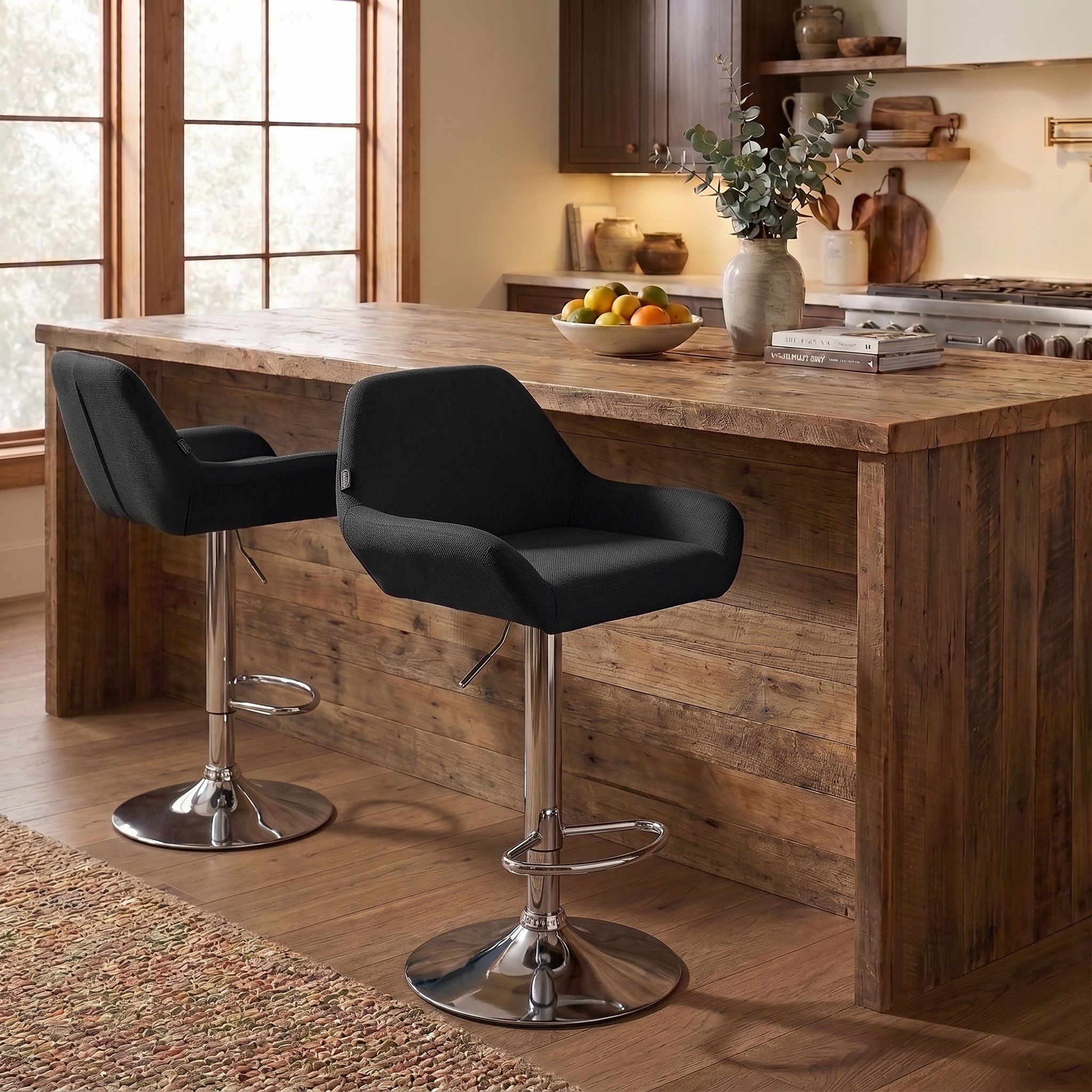 Lot de 2 tabourets de bar Braga en tissu