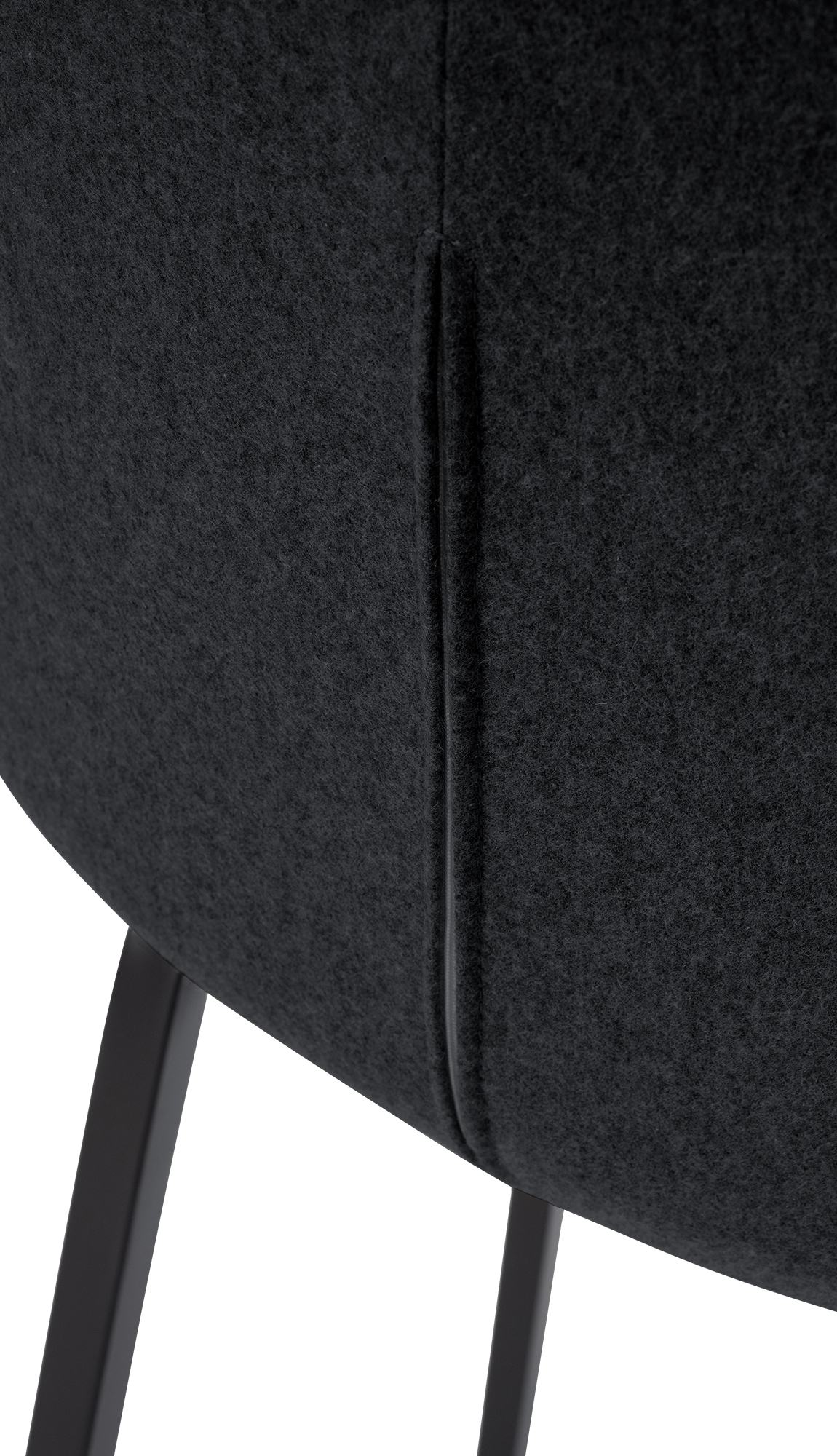 Tabouret de bar Monea feutre avec piètement à quatre pieds