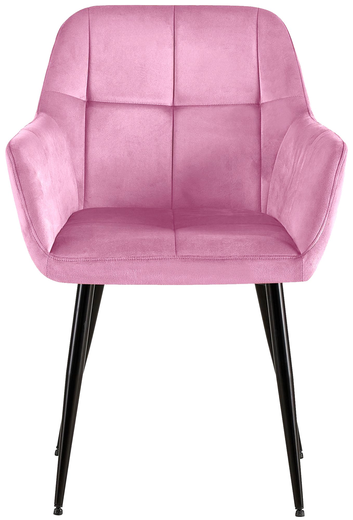 Chaise de salle à manger Emia en Velours avec Piètement en Métal noir