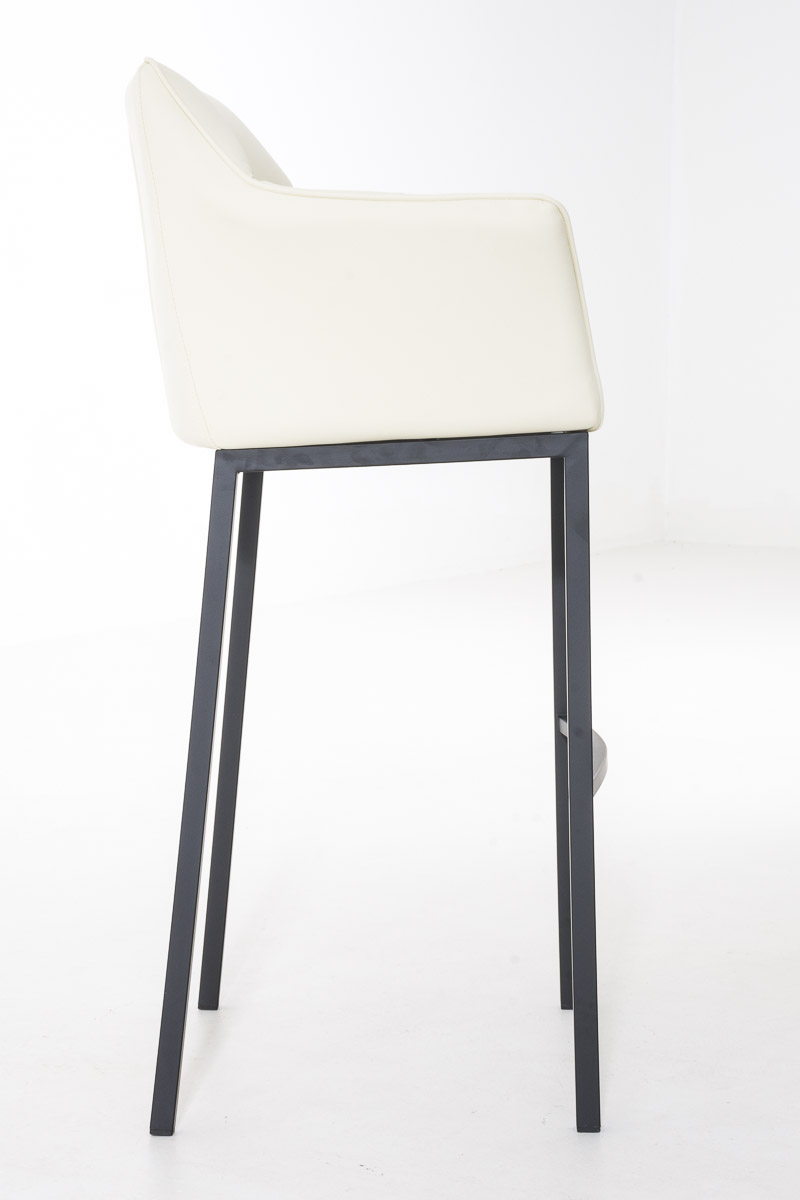 Ensemble de 2 tabourets de bar Damaso en similicuir avec piétement en métal