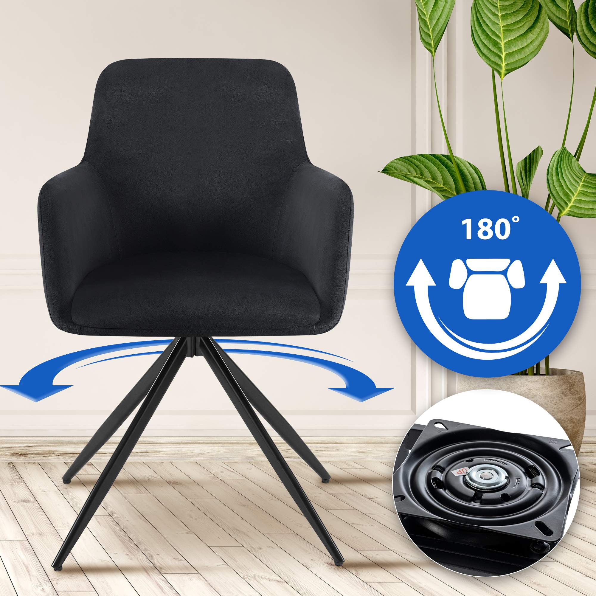 Chaise de salle à manger Olema velours