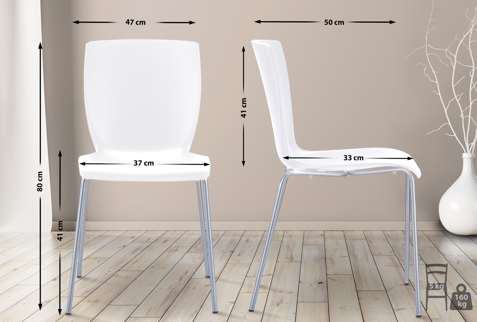 Lot de 2 chaises de jardin empilables Mio en plastique avec pieds en aluminium