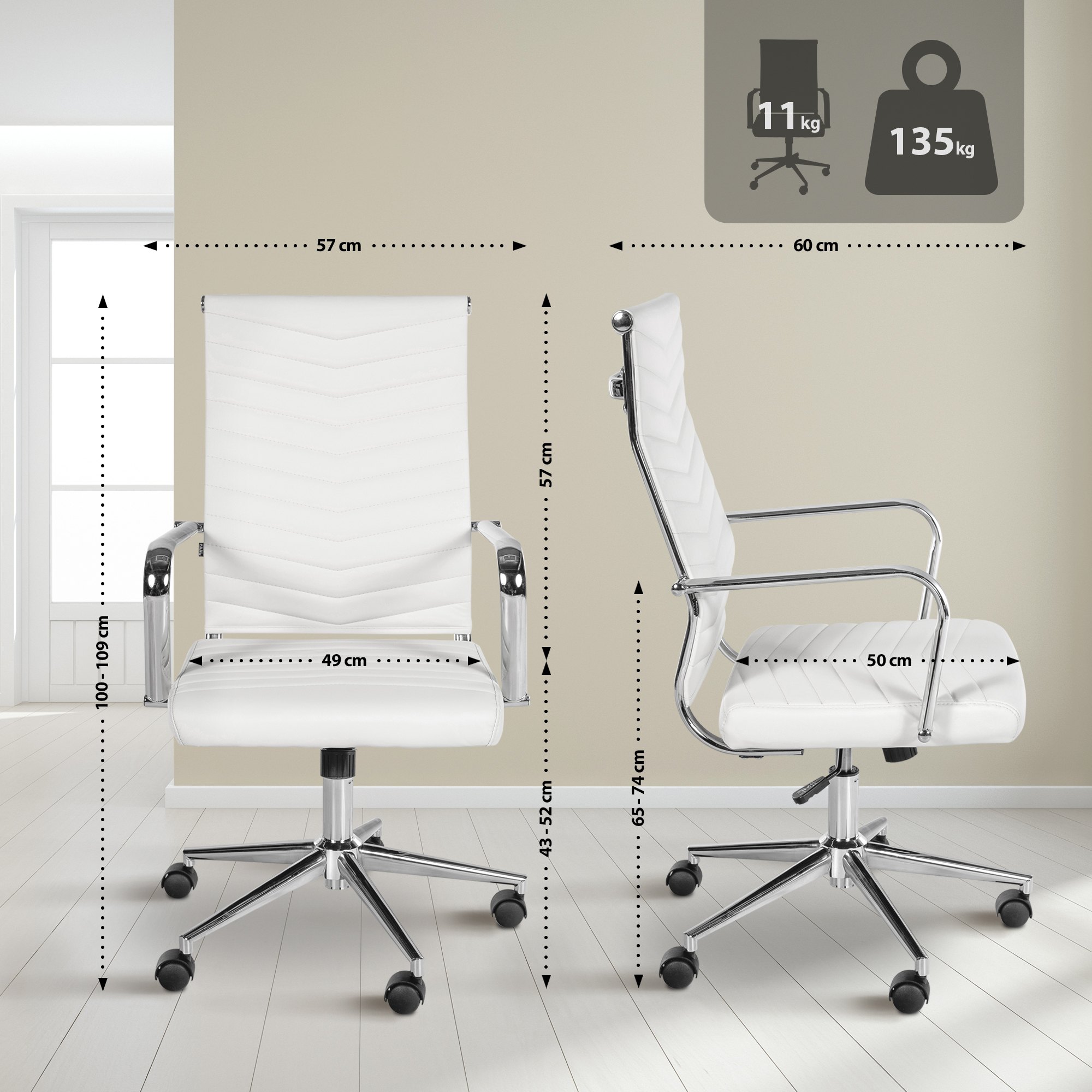 Chaise de bureau Canby similicuir