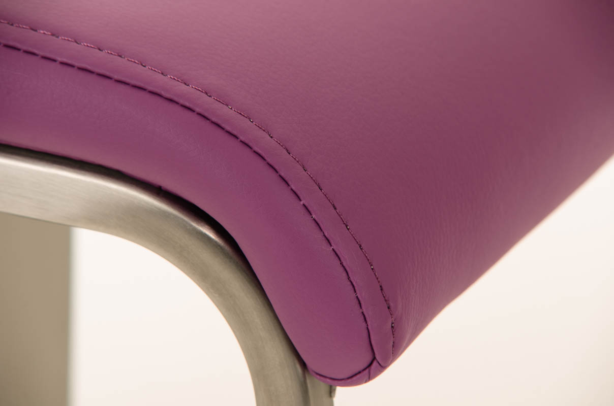 Tabouret de bar Lameng E78 en Similicuir pied en métal