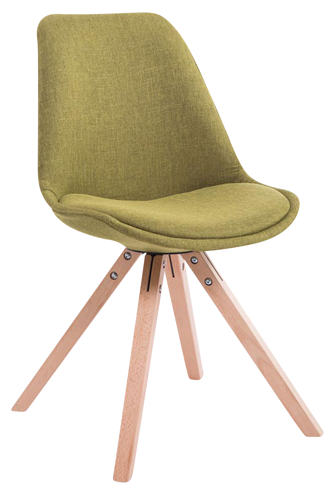 Lot de 4 Chaises de salle à manger Toulouse Tissu Pieds carrés bois