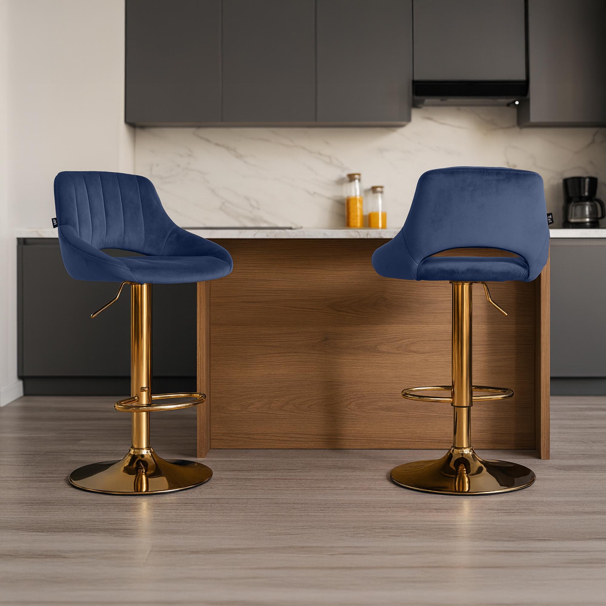 Tabouret de bar Milet en velours