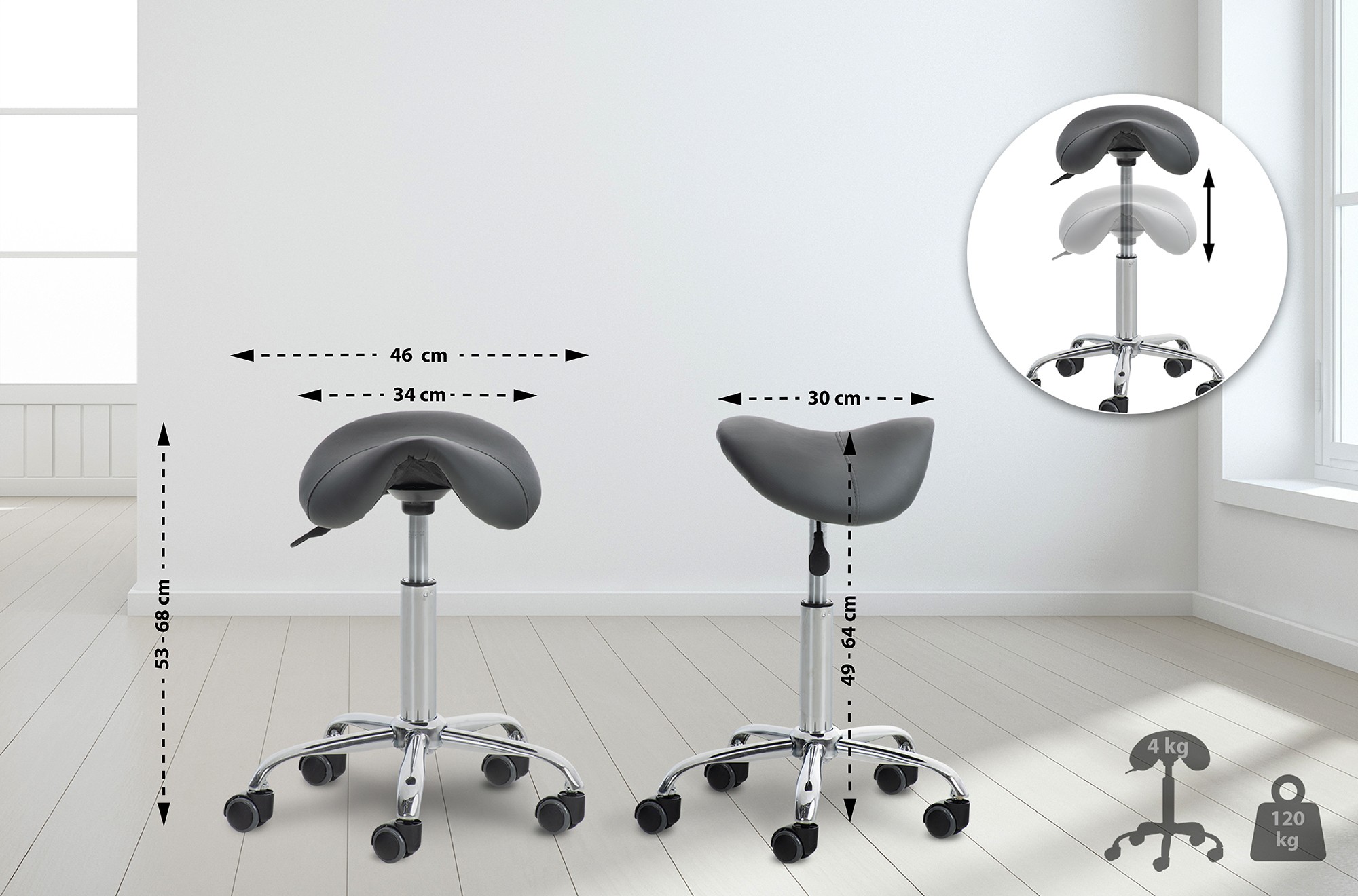 Tabouret de travail Reno similicuir
