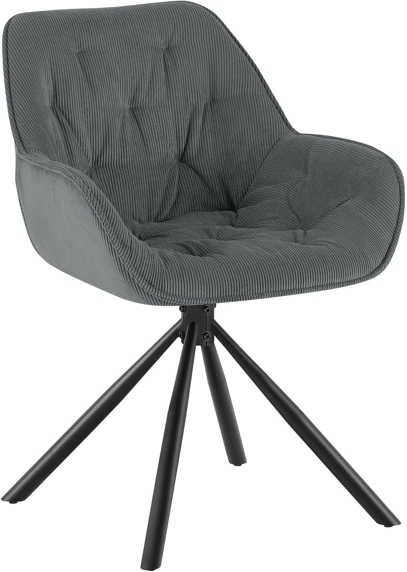 Chaise de salle a manger Rimio en velours côtelé