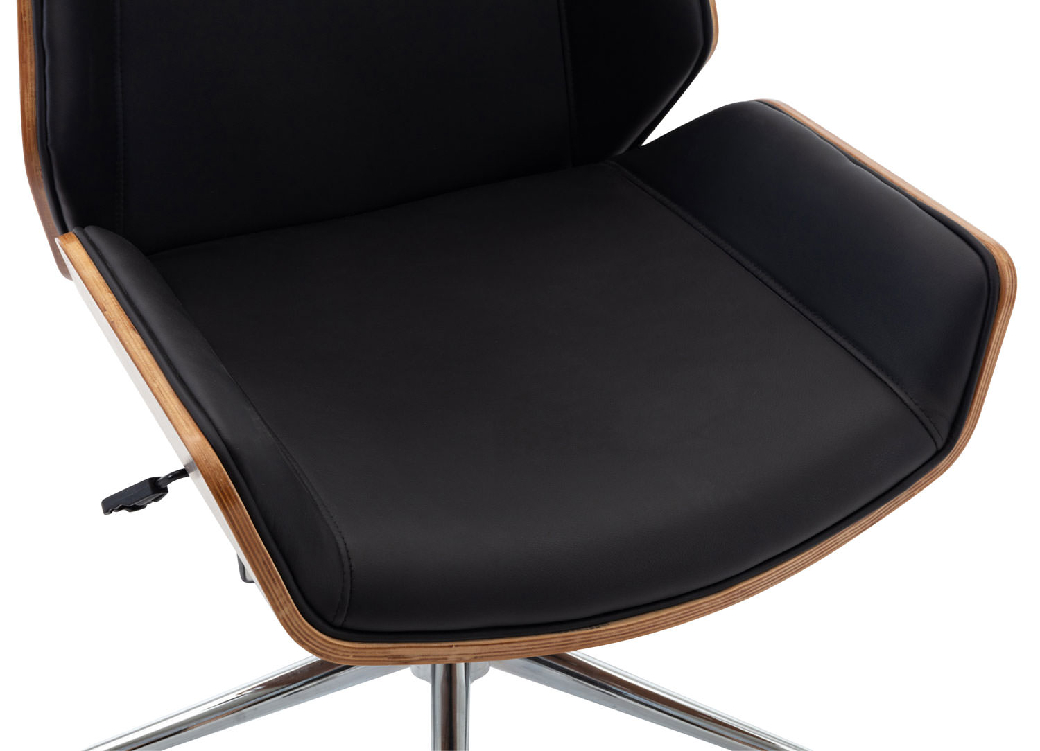 Fauteuil de bureau Breda en similicuir coque de siège en bois