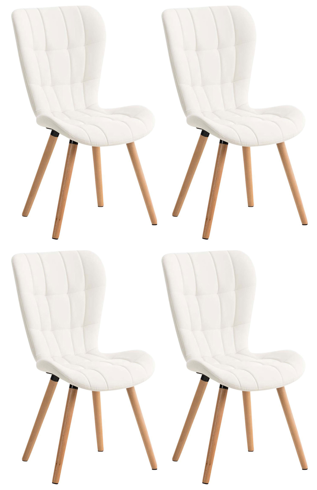Lot de 4 chaises de salle à manger Elda en similicuir style scandinave