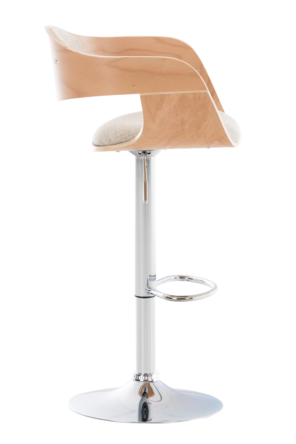 Lot de 2 tabourets de bar Kingston en tissu avec piètement en métal aspect chromé