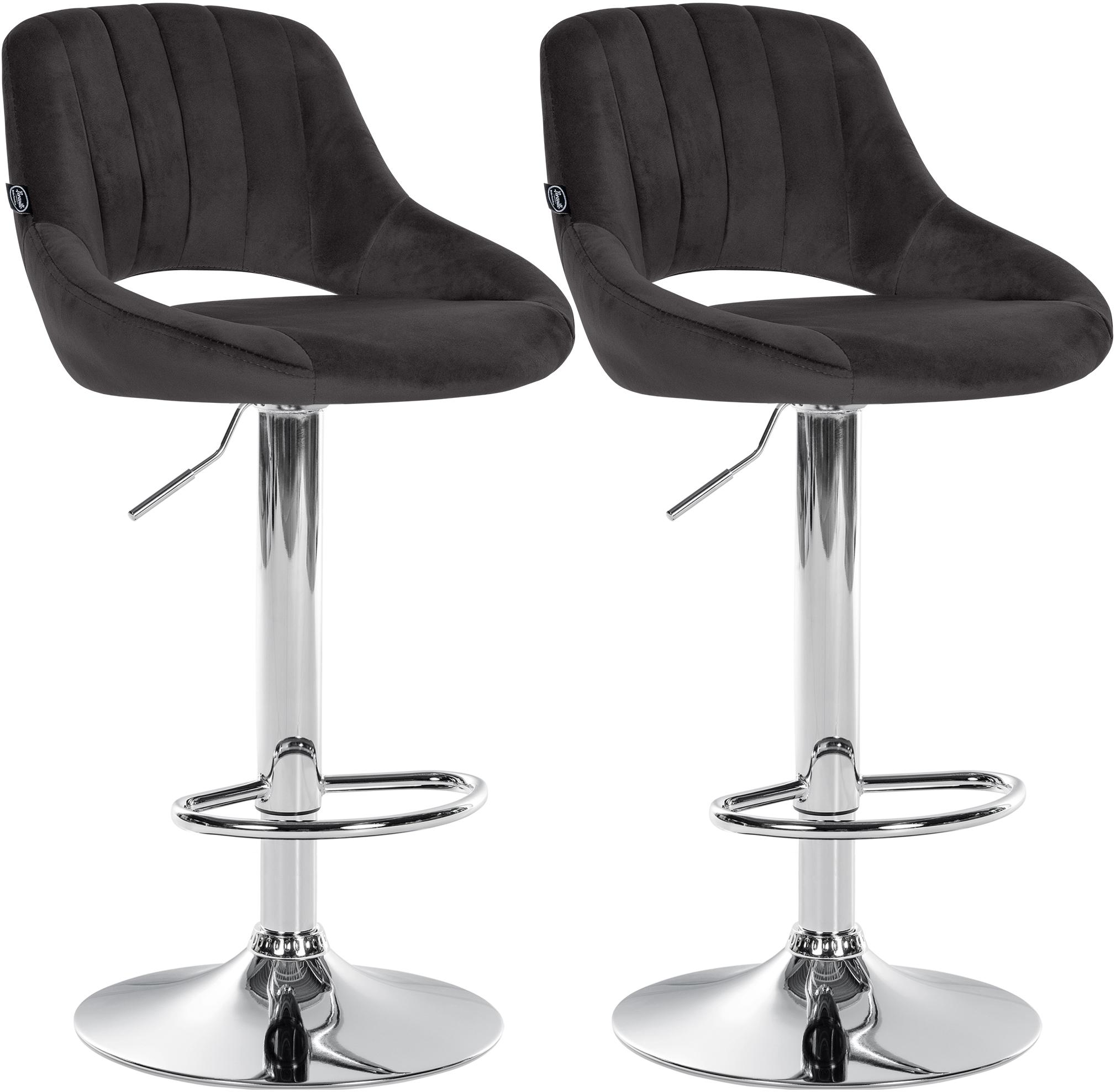 Lot de 2 tabourets de bar Milet en velours