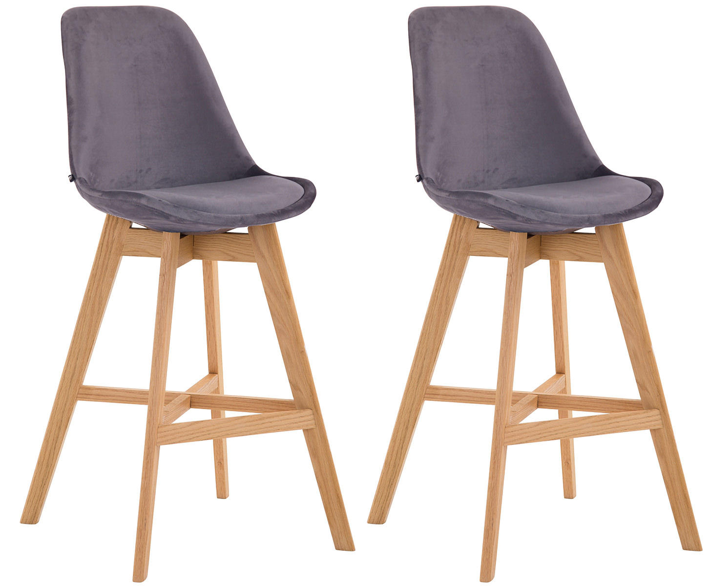 Lot de 2 tabourets de bar Cannes en velours