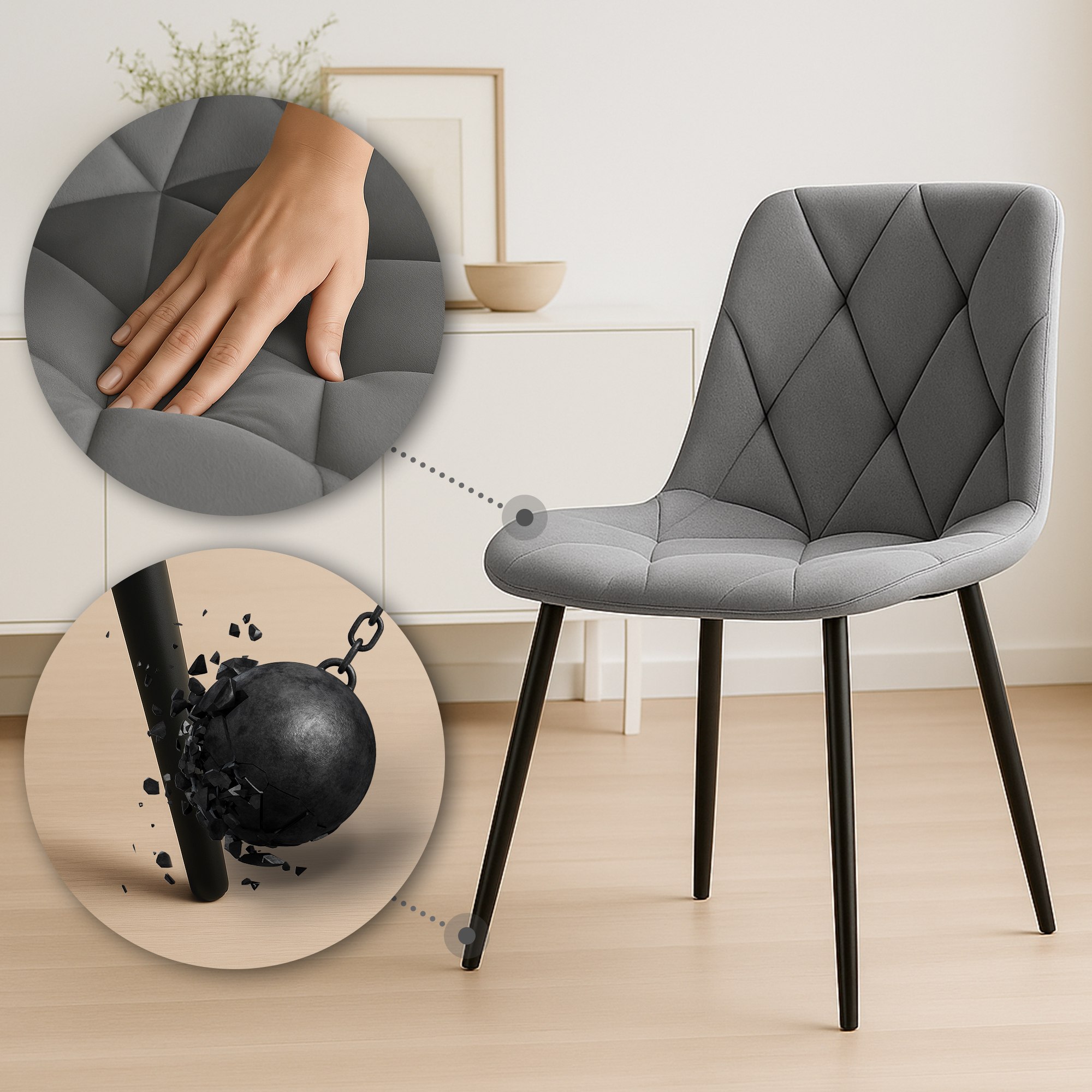 Lot de 2 chaises de salle à manger Clairton