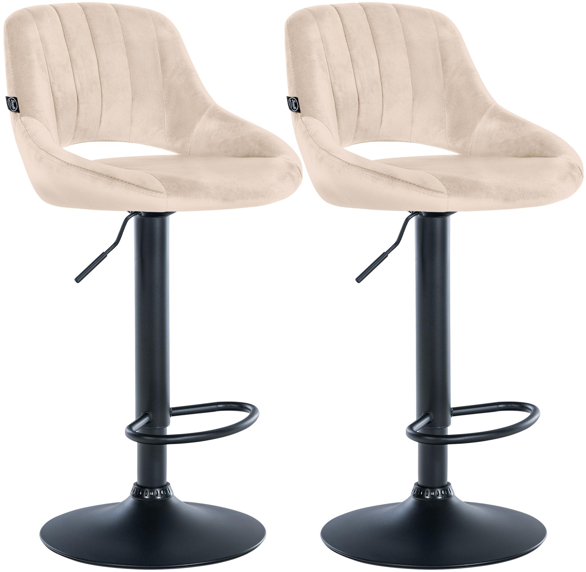 Lot de 2 tabourets de bar Milet en velours