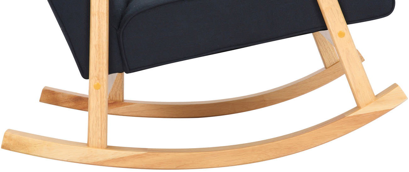 Chaise a bascule Morelia en tissu avec pieds nature