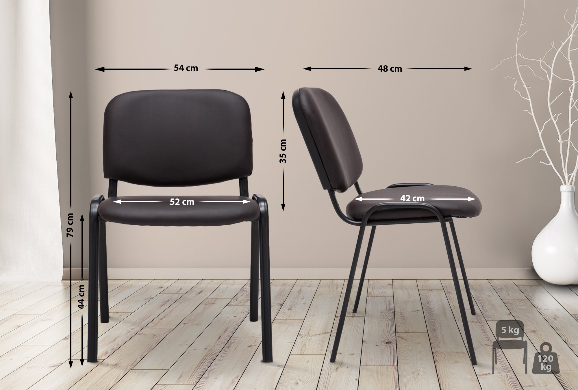 Chaise Visiteur Ken similicuir
