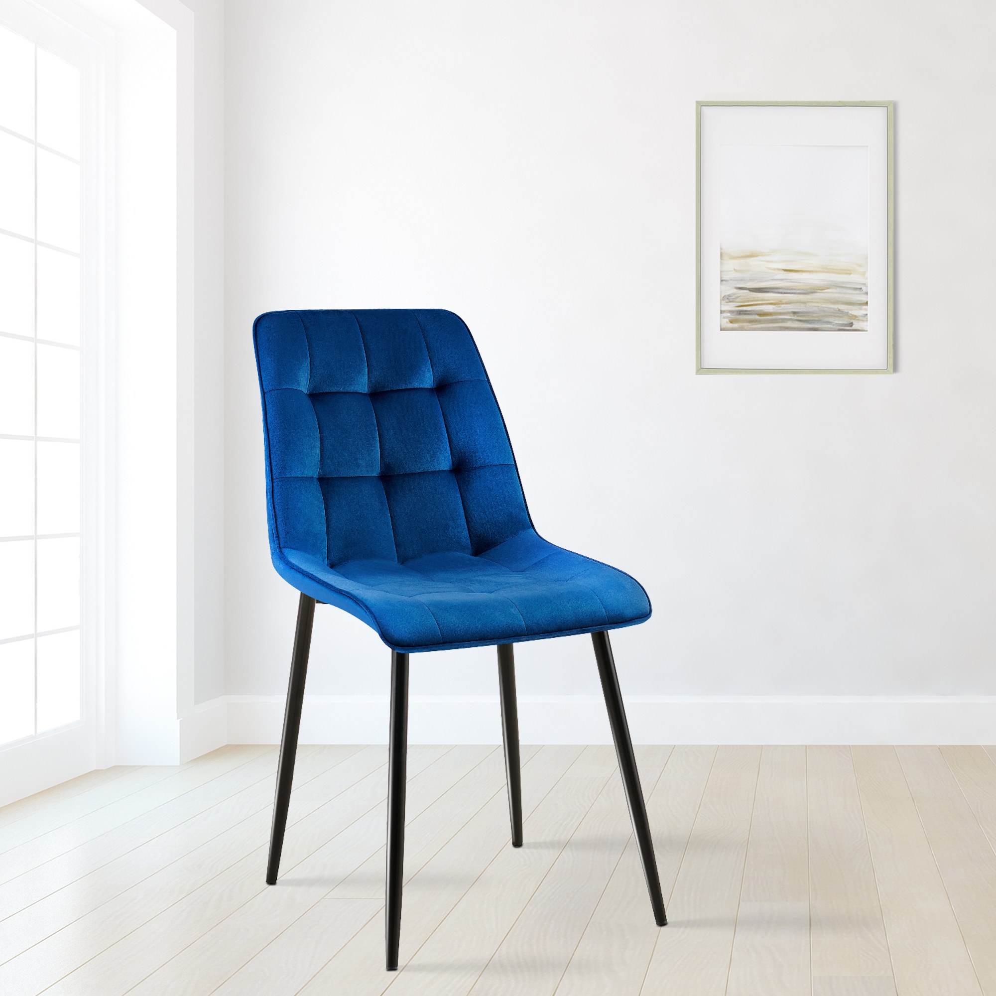 Chaise de salle à manger Gifford revêtement velours