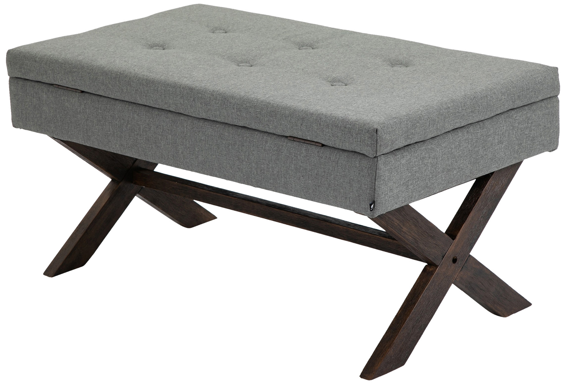 Banquette Namaro en Tissu avec espace de rangement Pieds Bois de caoutchouc