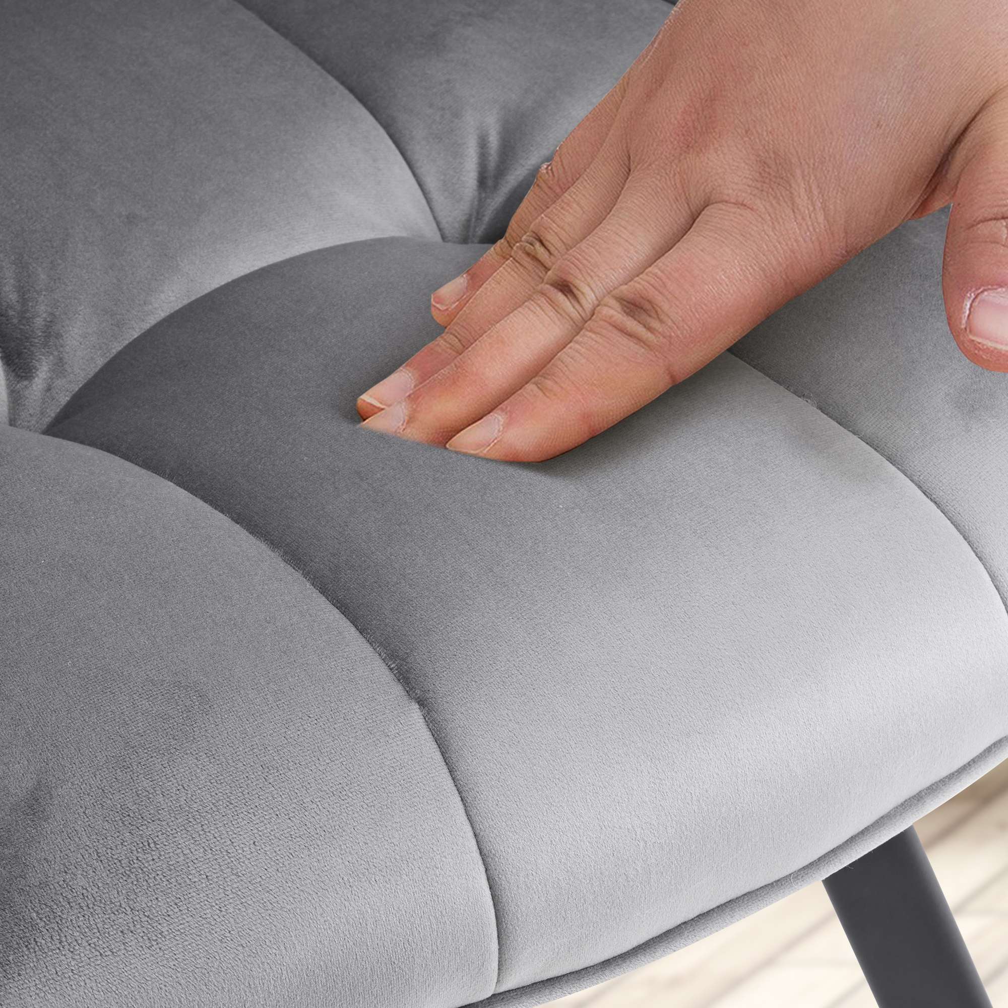 Lot de 2 chaises de salle à manger Jordi velours