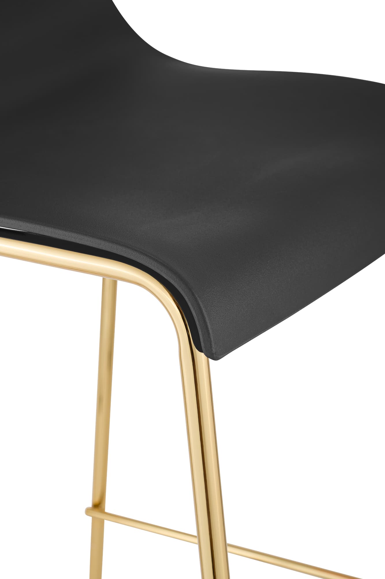 Tabouret de bar Hover plastique piètement 4 pieds or