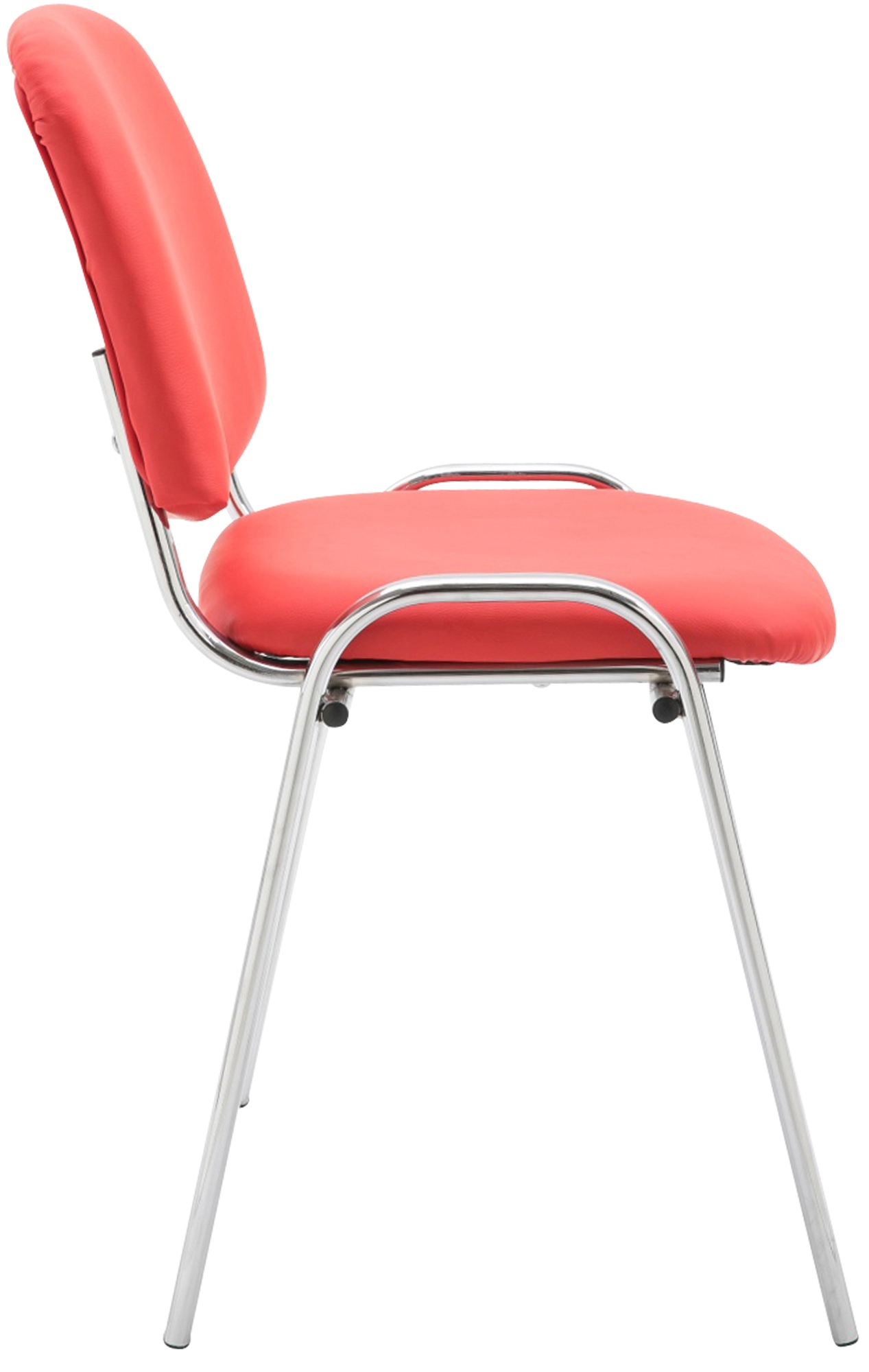 Chaise visiteur Ken en similicuir et piètement en métal chromé