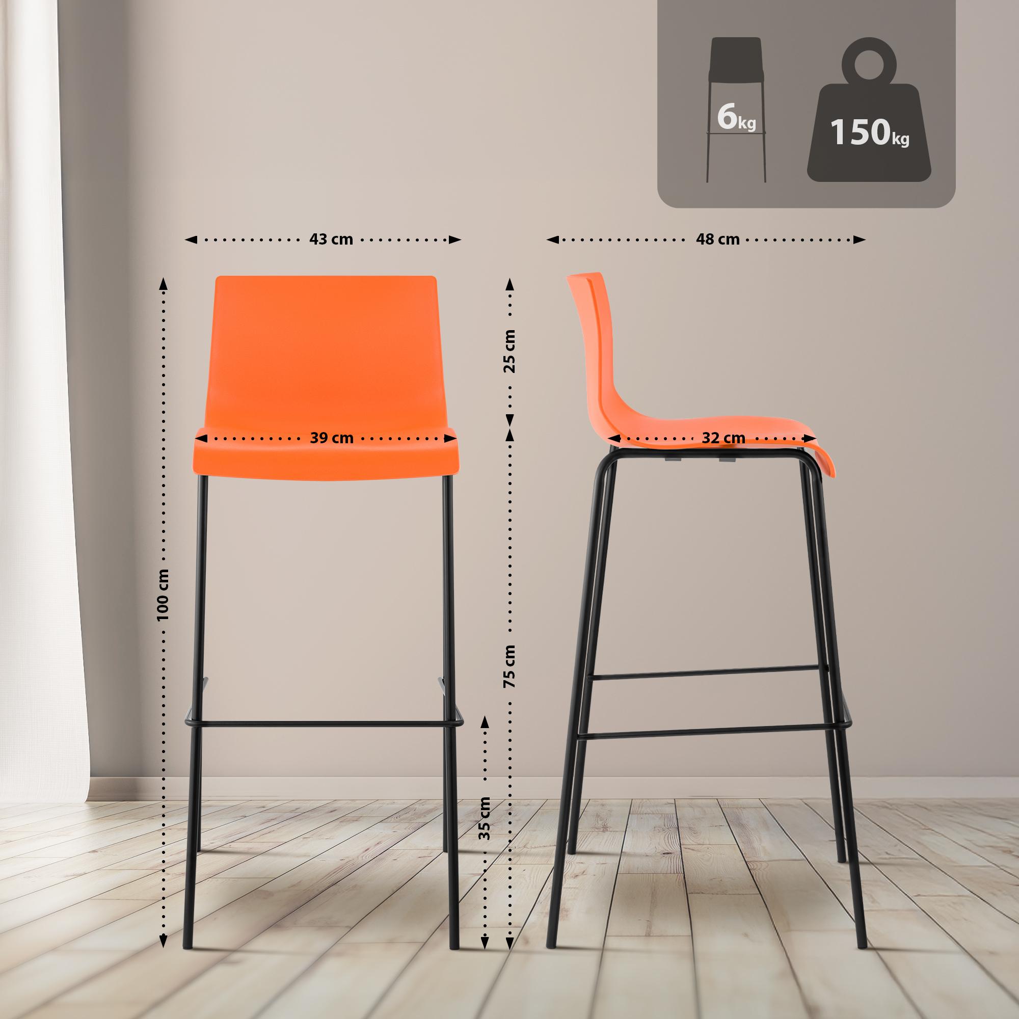 Lot de 2 tabourets de bar Hover en plastique