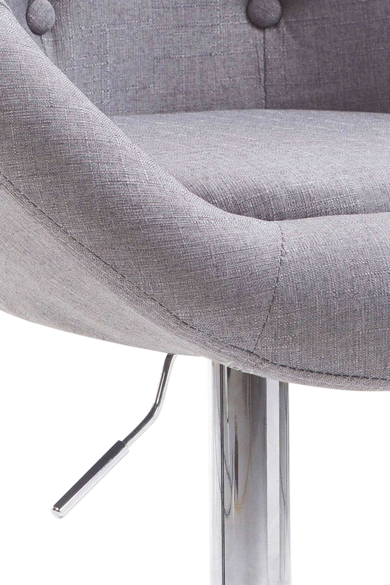 Tabouret de bar London V2 en tissu avec Pied et Repose-pieds en métal