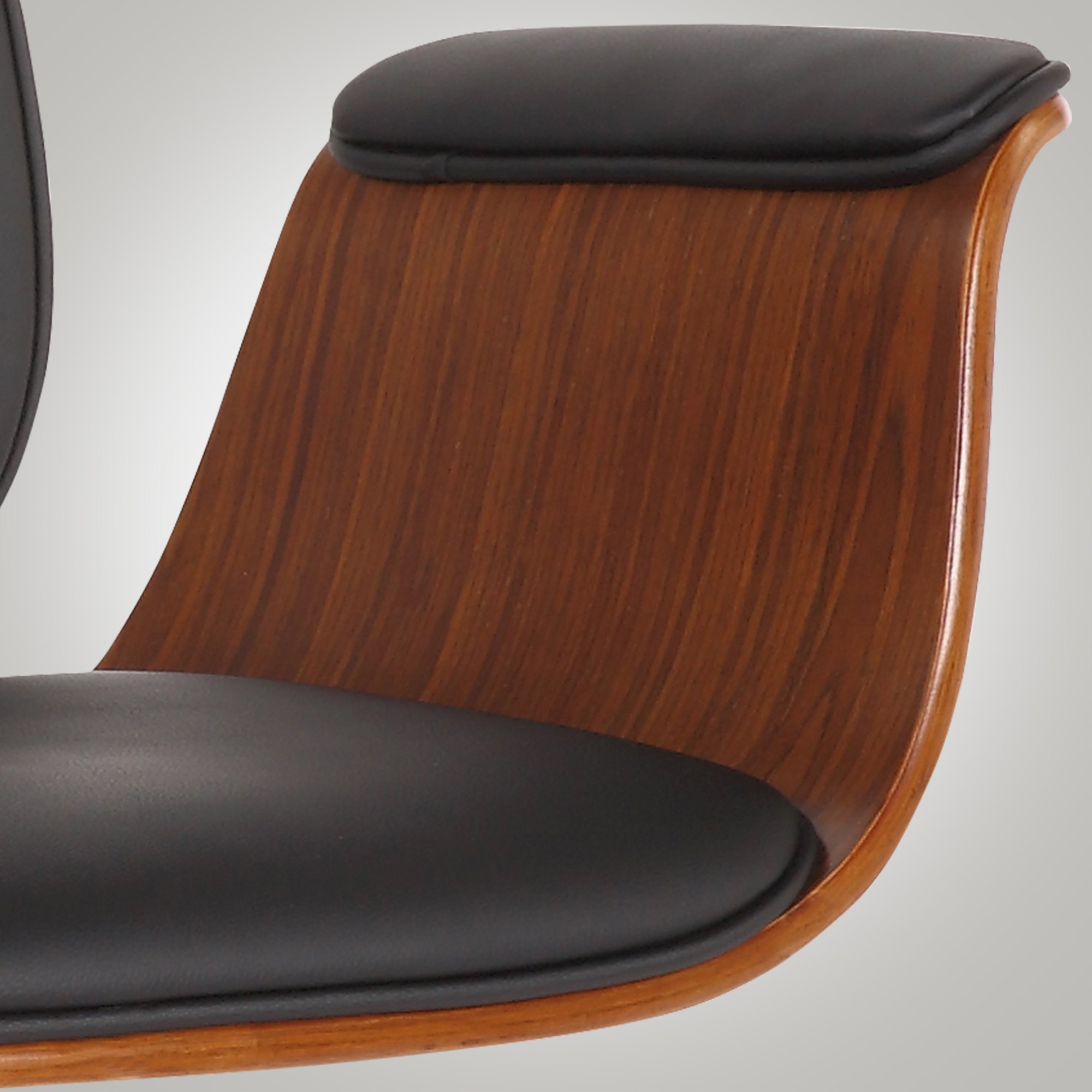 Fauteuil de bureau Kemberg en similicuir avec coque d'assise en bois