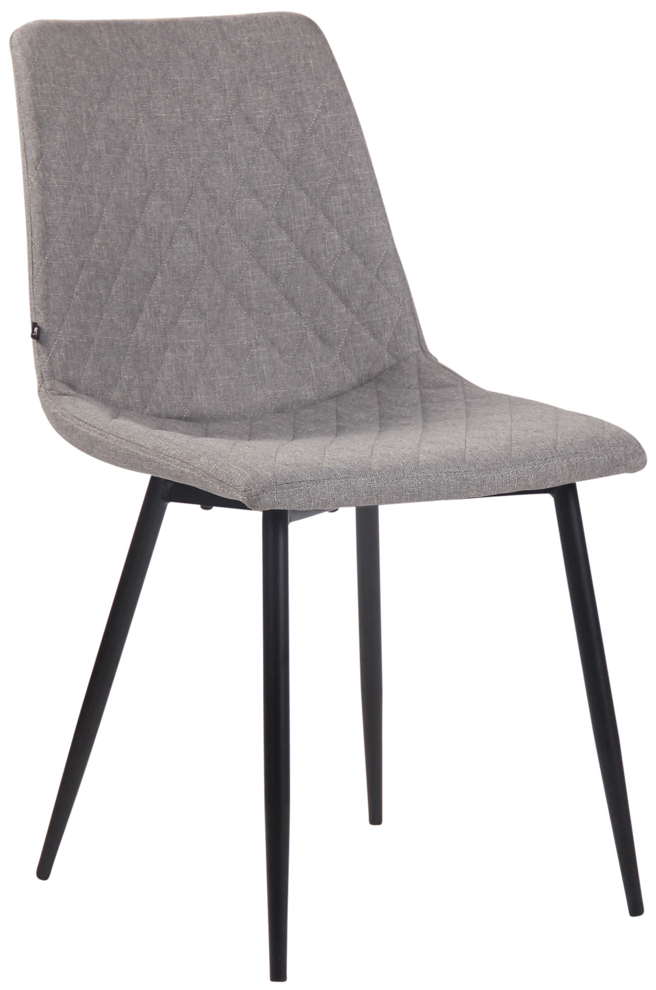 Chaise de salle à manger Telde en tissu avec Piètement en Métal noir mat