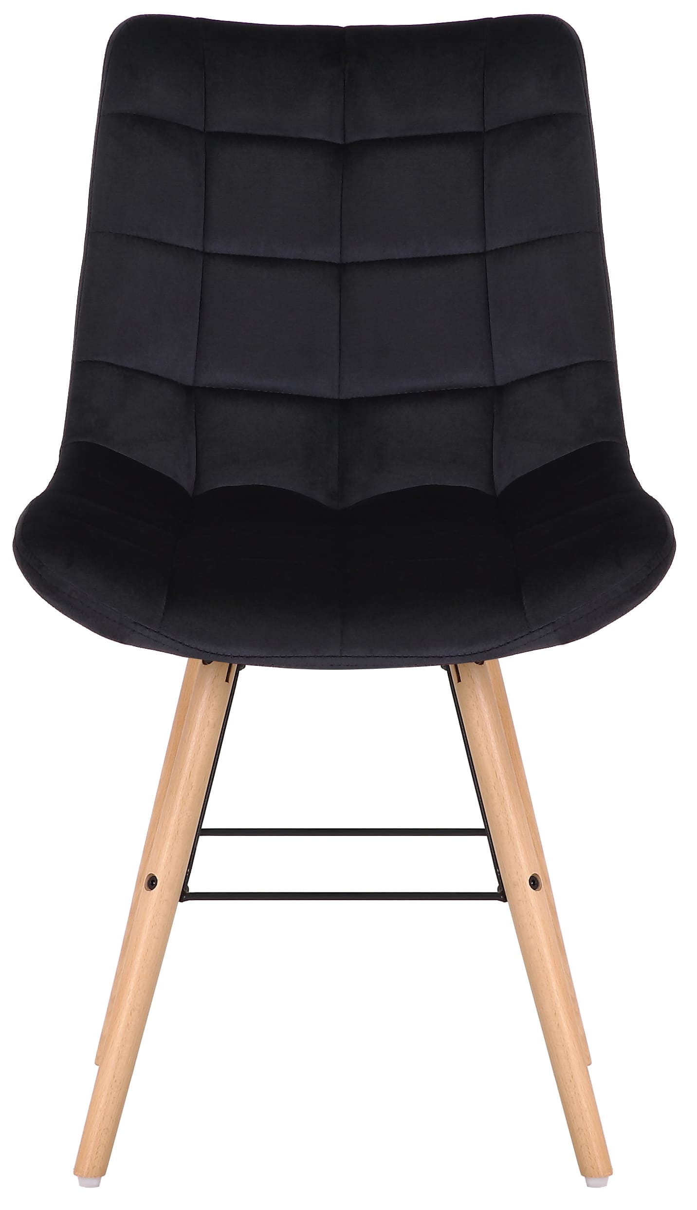 Chaise de salle à manger Leni en velours avec pieds en Bois
