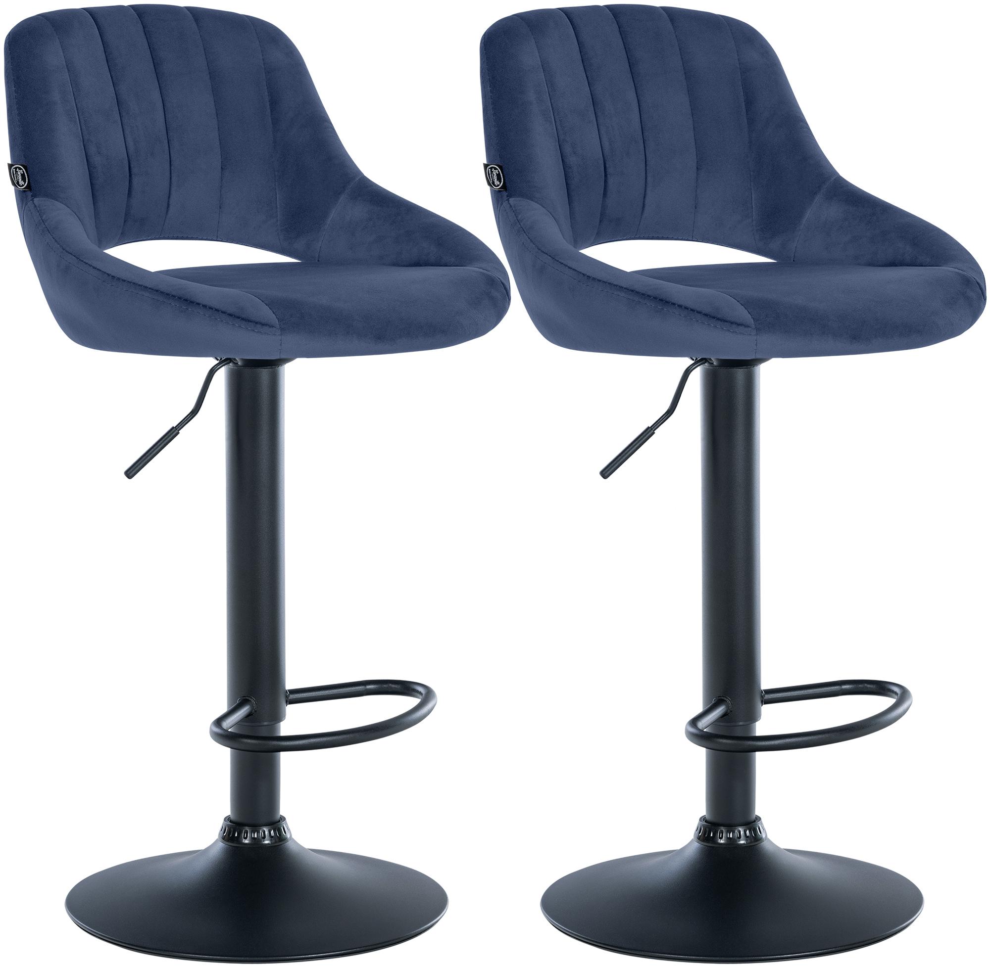 Lot de 2 tabourets de bar Milet en velours
