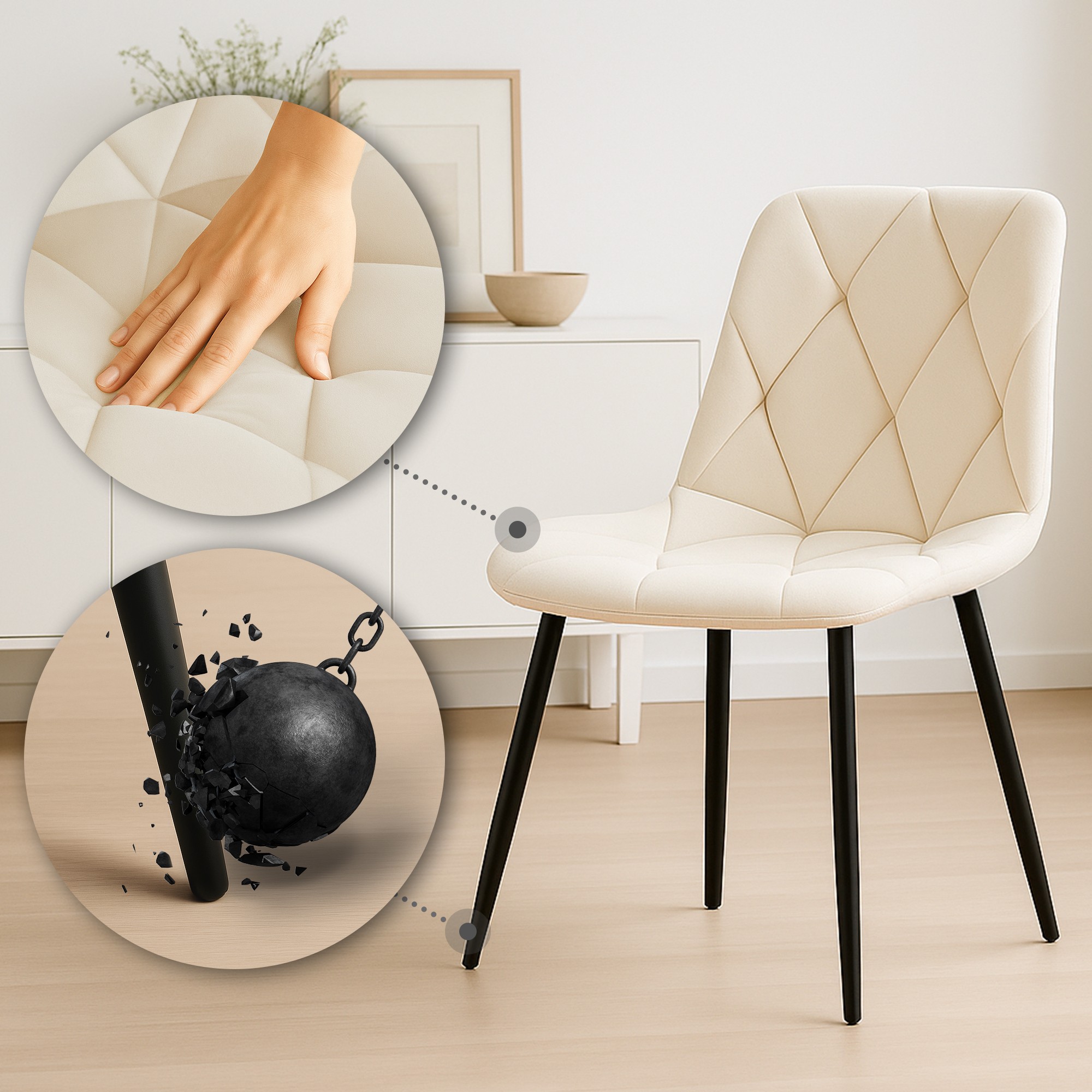 Lot de 2 chaises de salle à manger Clairton