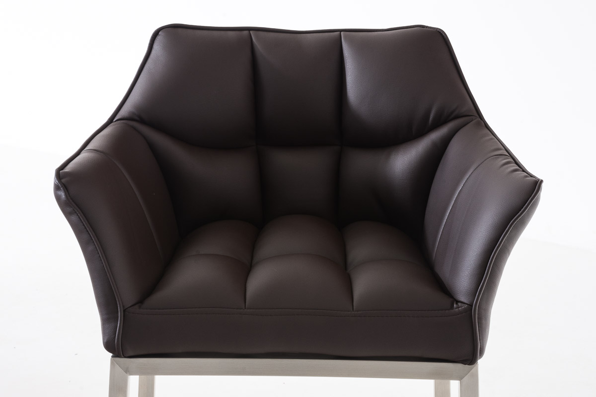 Ensemble de 2 tabourets de bar Damaso en similicuir avec piétement en métal