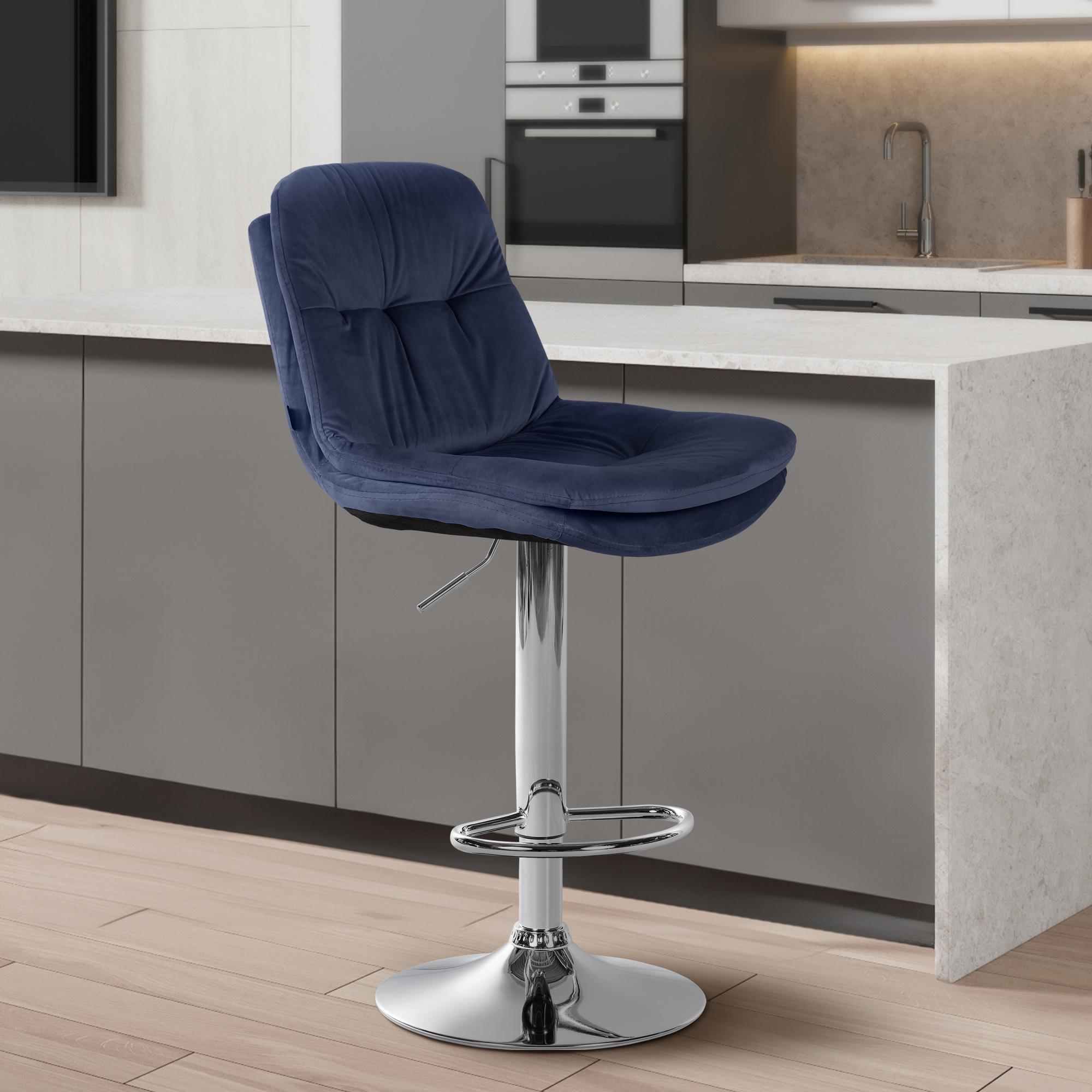Tabouret de bar Laurel velours
