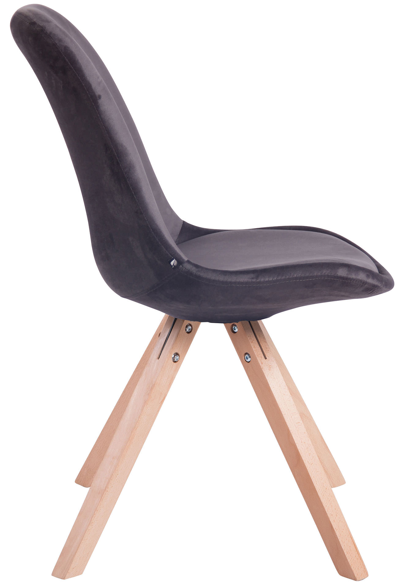 Chaise de salle à manger Toulouse en velours Pieds carrés