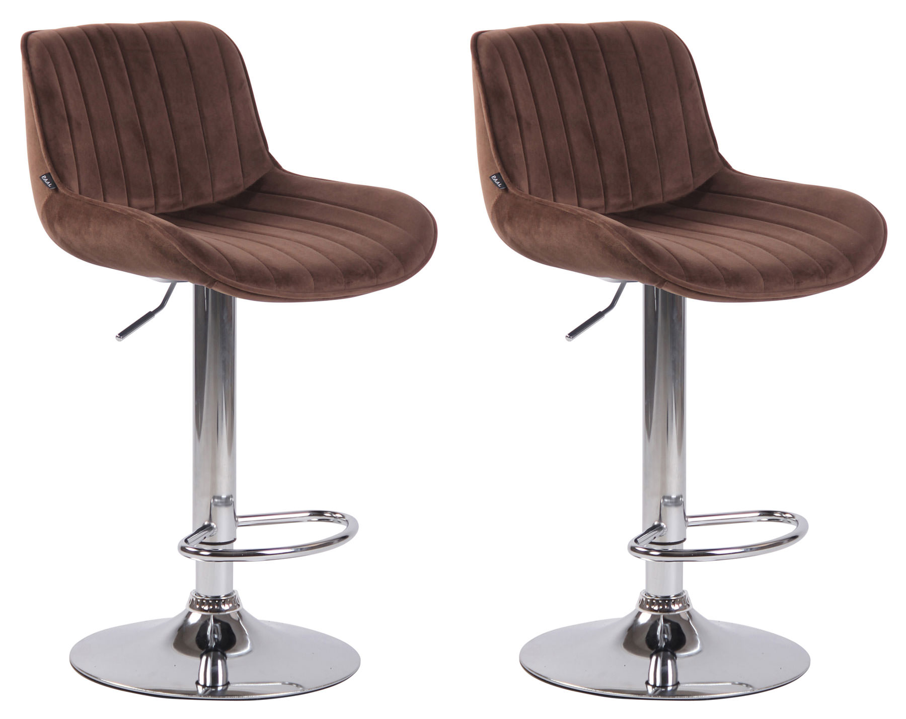 Lot de 2 Tabourets de bar Lentini en Velours Pied trompette en Métal