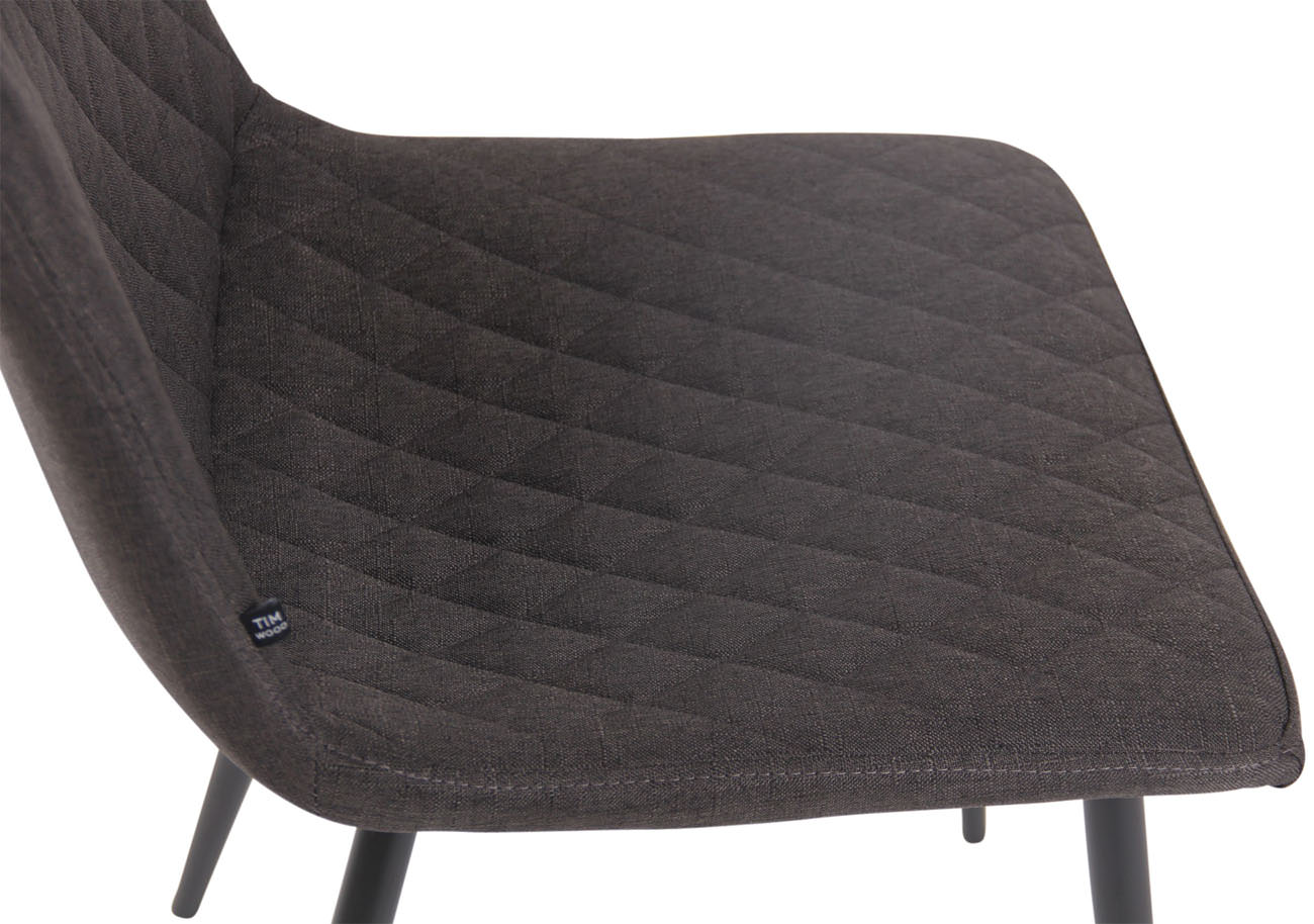Chaise de salle à manger Telde en tissu avec Piètement en Métal noir mat