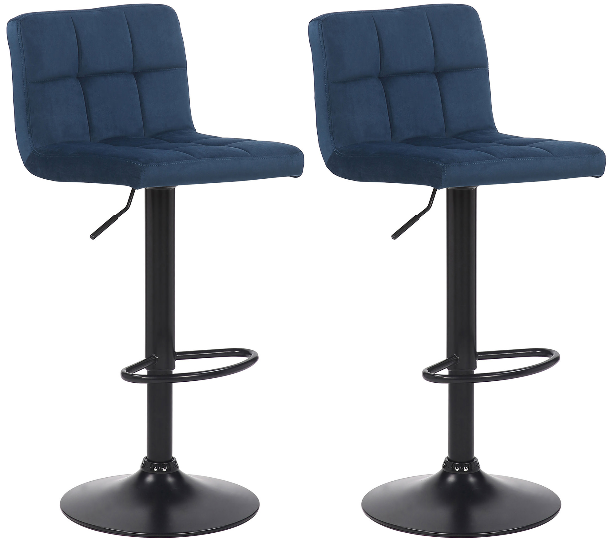 Lot de 2 Tabourets de bar Feni en velours