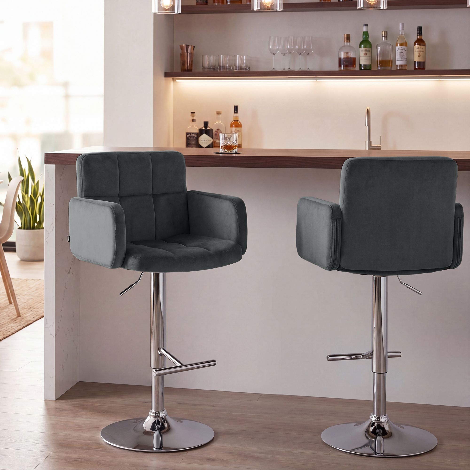 Tabouret de Bar Los Angeles en Velours