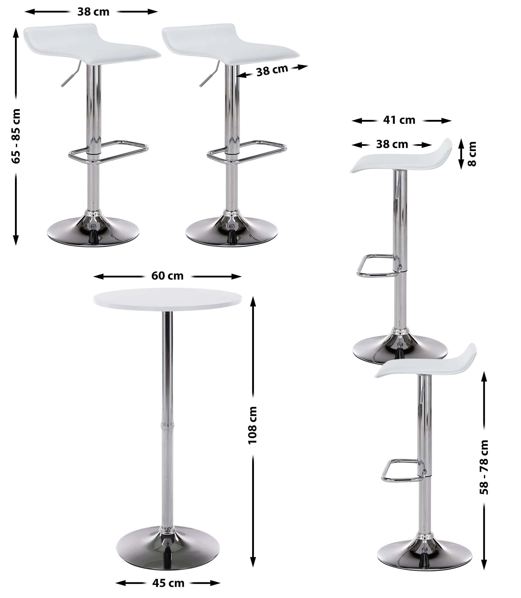 Ensemble de bar Esberg avec 1 Table haute et 4 tabourets de bar